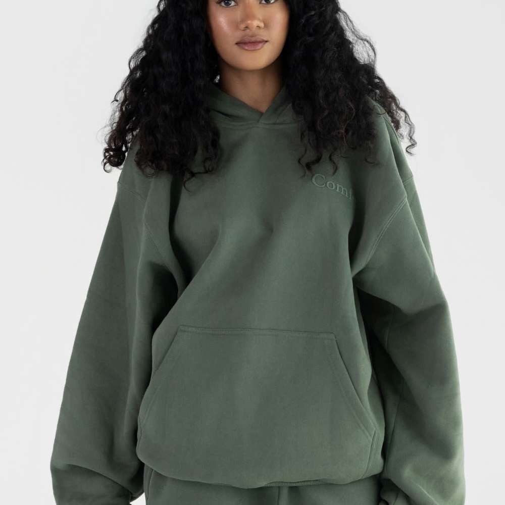 Women's Forest Green Minimalist Hoodie Jacket
